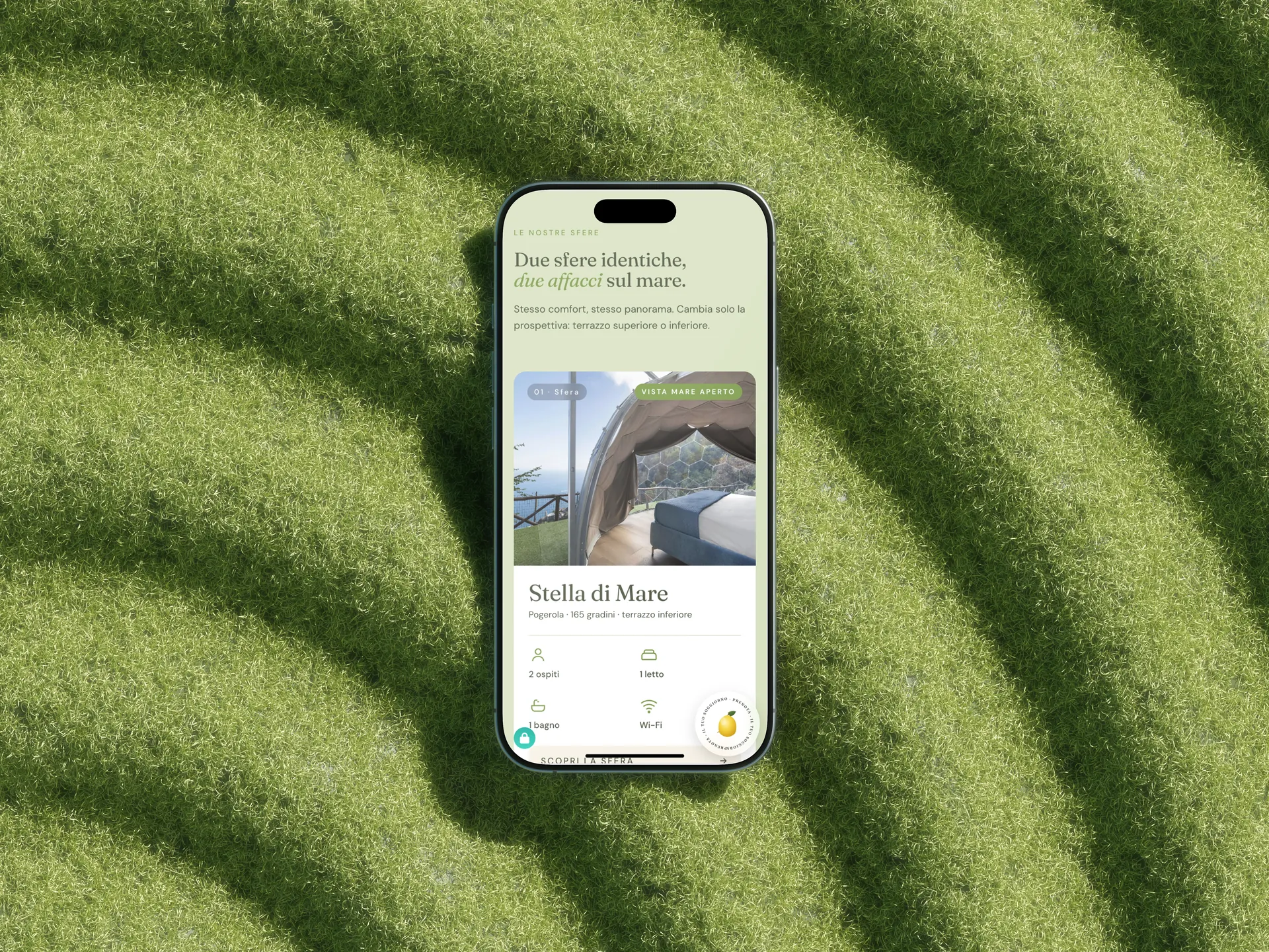 Boscosfera, sito web: versione mobile, home